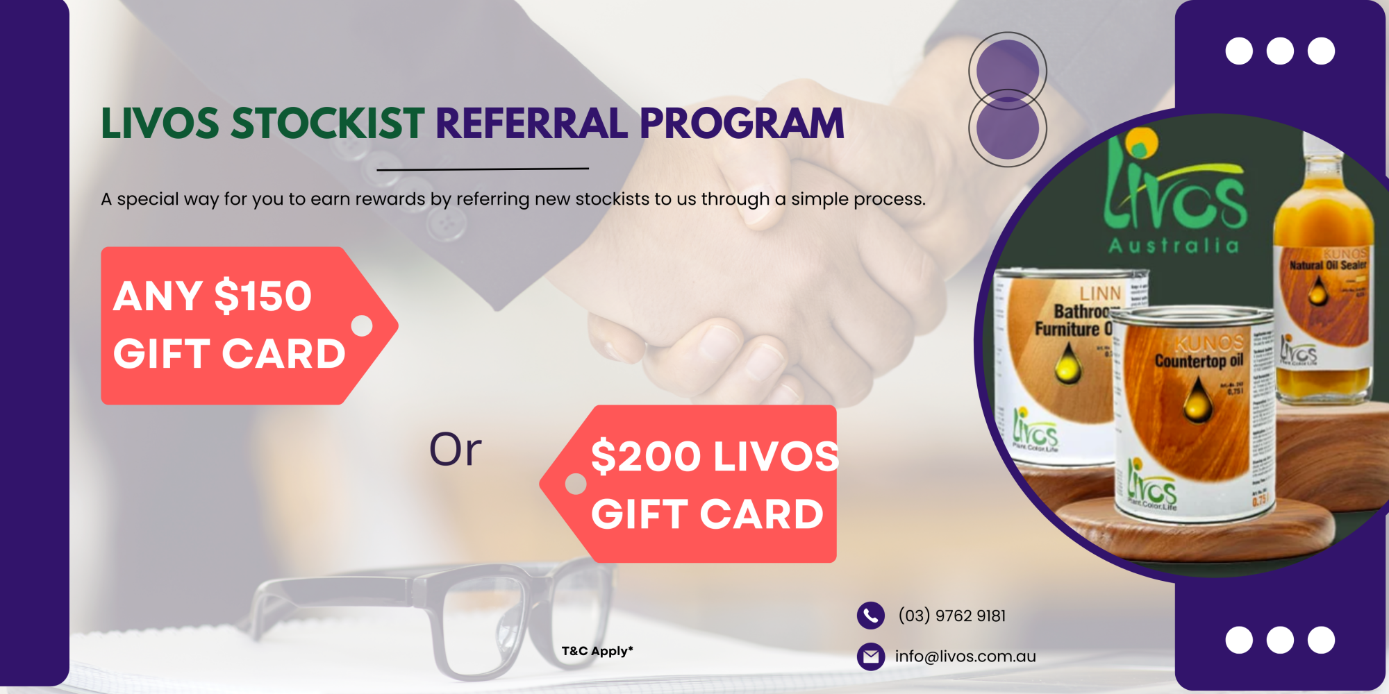 Livos Stockist Referral Program  